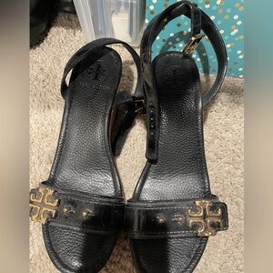 Tory Burch high heel ankle strap sandals.